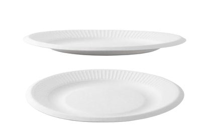 Idena 58250 - Piatti per feste bianchi, 100 pezzi, diametro 23 cm, ecologici e compostabili, piatti di carta, piatti di carta, stoviglie usa e getta