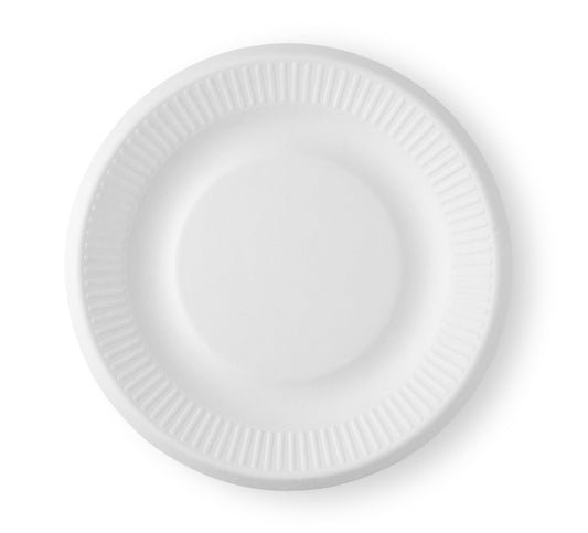 Idena 58250 - Piatti per feste bianchi, 100 pezzi, diametro 23 cm, ecologici e compostabili, piatti di carta, piatti di carta, stoviglie usa e getta