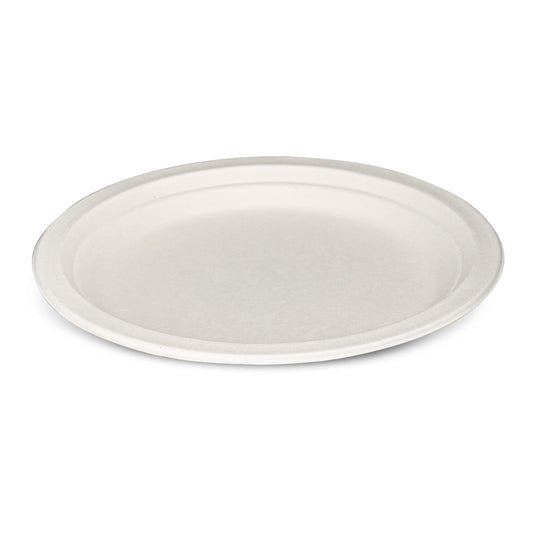 Comfy Package [125 pezzi - 23 cm] Piatti monouso 100% compostabili in canna da zucchero - ecologici e resistenti